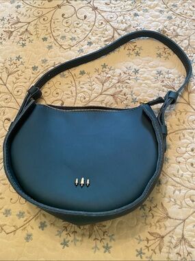 Portland Leather Teal Shoulder Bag with Gold Studs